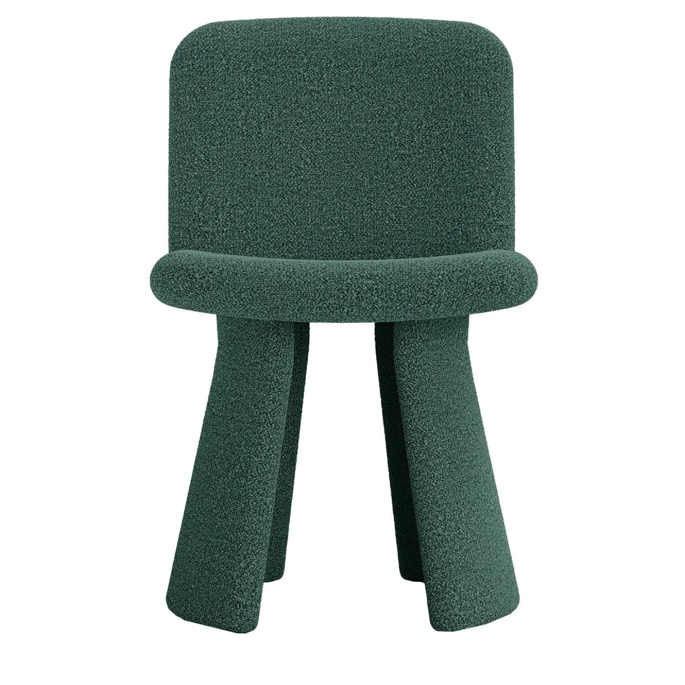 Sedia in tessuto bouclé color teal profondo Ila