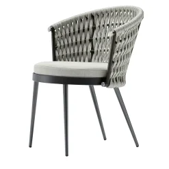 Sedia in tessuto grigio per esterni
