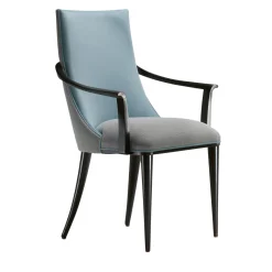 Sedia in Velluto Azzurro e Legno di Faggio Nero