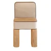 Sedia in velluto beige e biscotto Lilli con frange
