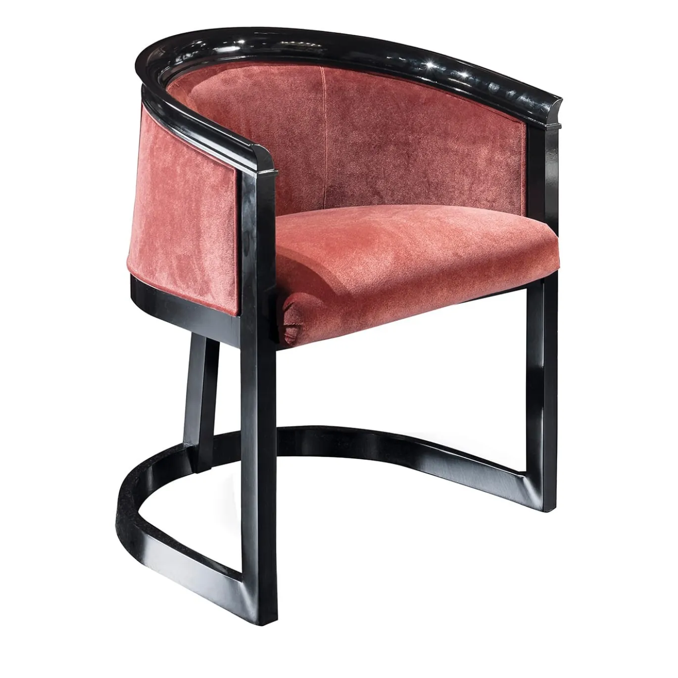 Sedia in velluto rosa