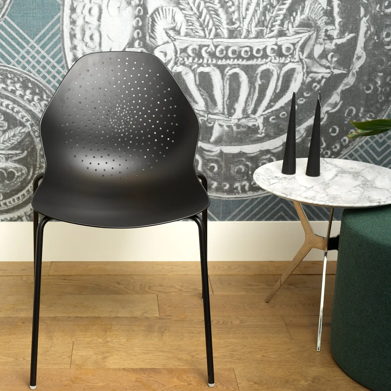 Sedia Klera in alluminio nero
