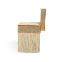 Sedia Lilli Cleo in velluto beige di Lorenza Bozzoli