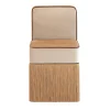 Sedia LILLI Square in velluto beige e pesca con frange