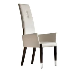 Sedia Lizard in pelle avorio con Artmrests