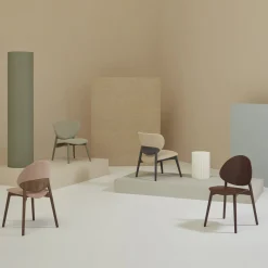 Sedia lounge Fleuron 203 antracite e beige di Constance Guisset
