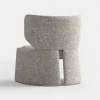 Sedia lounge in tessuto grigio Emilia