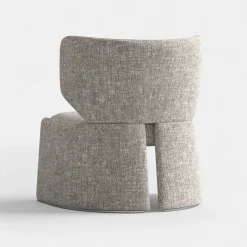 Sedia lounge in tessuto grigio Emilia