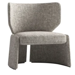 Sedia lounge in tessuto grigio Emilia