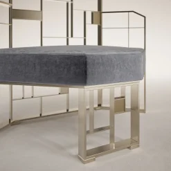 Sedia Lounge MoNDRIAN con Schienale Basso in Ottone Oro