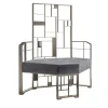 Sedia Lounge MoNDRIAN con Schienale Medio in Ottone Argento