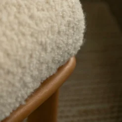Sedia Lounge per Esterni Maitha in Alpaca Bouclé Bianco