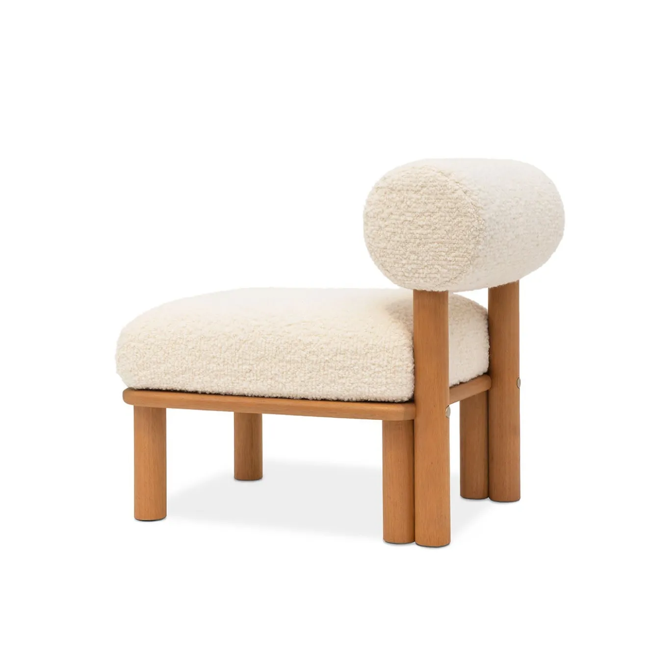 Sedia Lounge per Esterni Maitha in Alpaca Bouclé Bianco