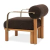 Sedia Lounge per Esterni Maitha in Alpaca Bouclé Marrone Castagno