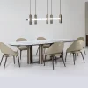 Sedia Luxor in pelle trapuntata beige