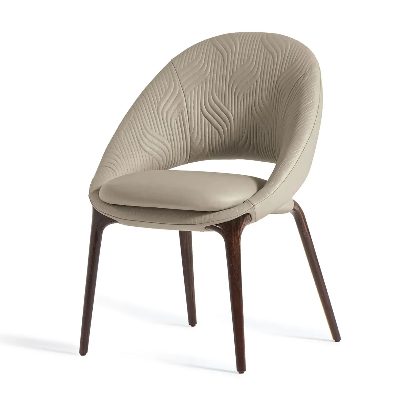 Sedia Luxor in pelle trapuntata beige