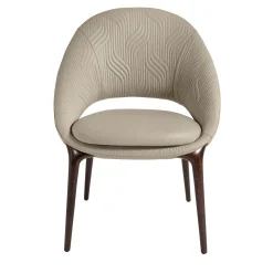 Sedia Luxor in pelle trapuntata beige