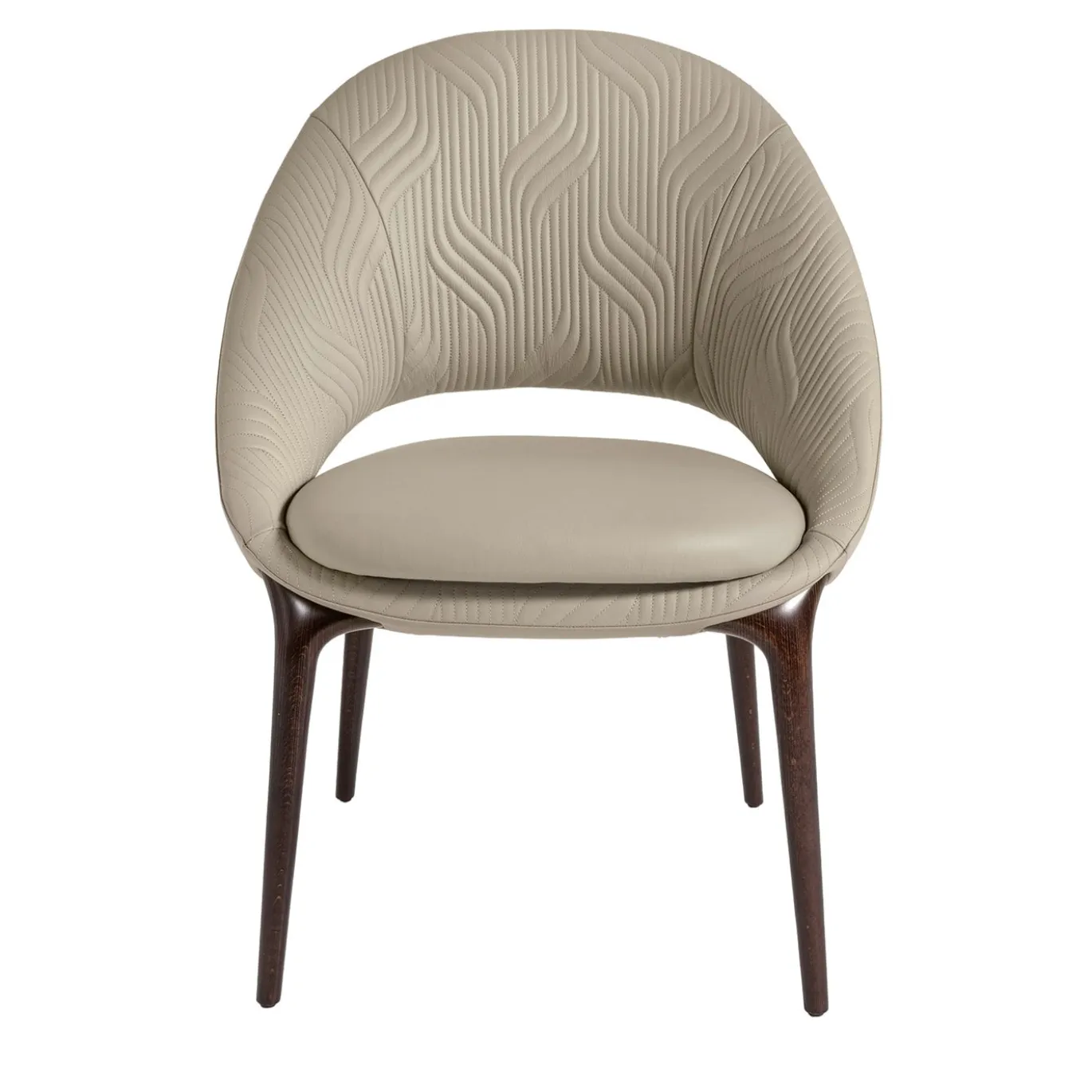 Sedia Luxor in pelle trapuntata beige