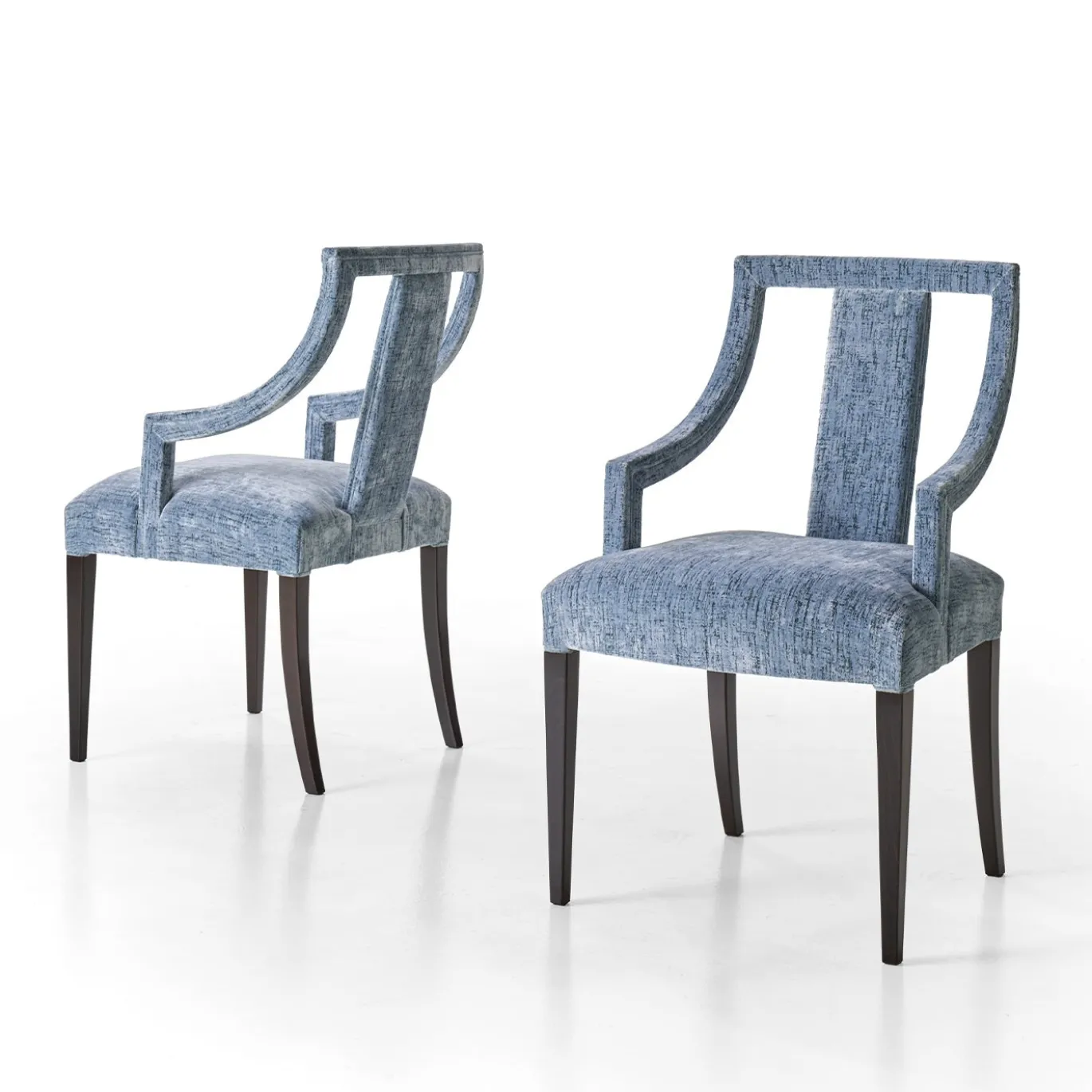 Sedia Lysor in velluto azzurro