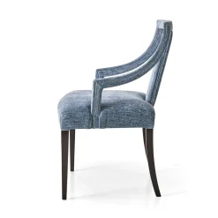 Sedia Lysor in velluto azzurro