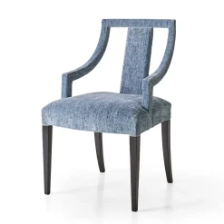 Sedia Lysor in velluto azzurro