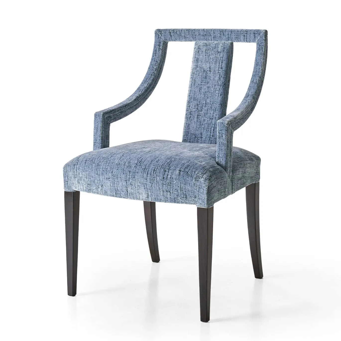 Sedia Lysor in velluto azzurro