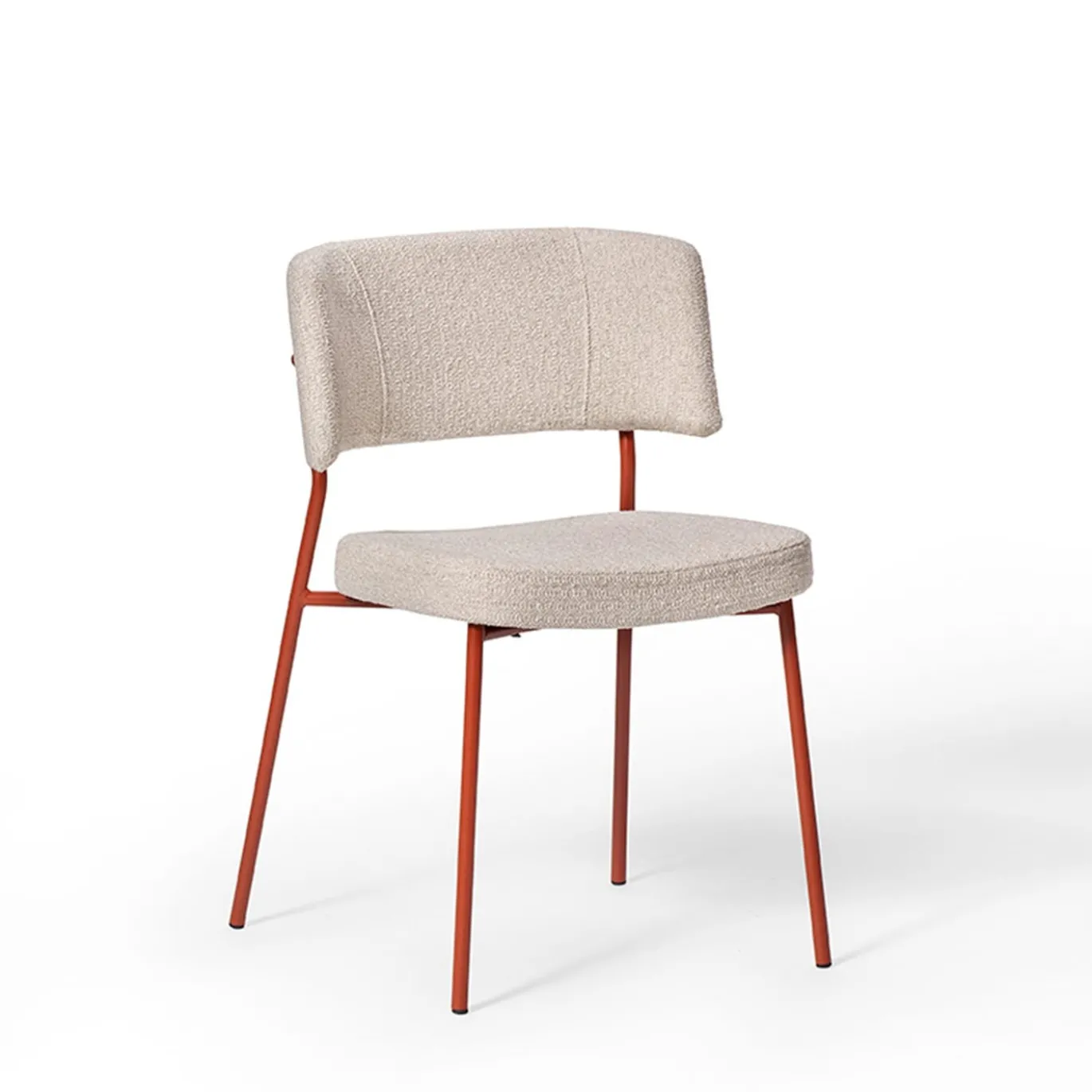 Sedia Marlen Met Im in Tessuto Beige e Metallo Rosso Mattone di EP Studio