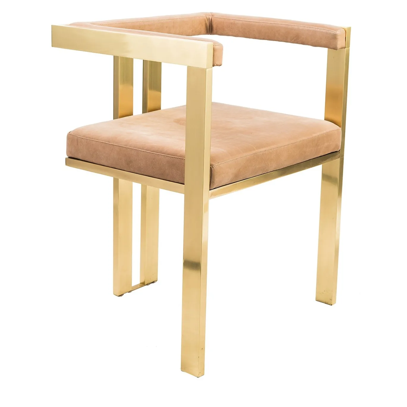 Sedia Meccano in pelle naturale