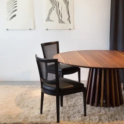 Sedia Milano nera in legno di ciliegio