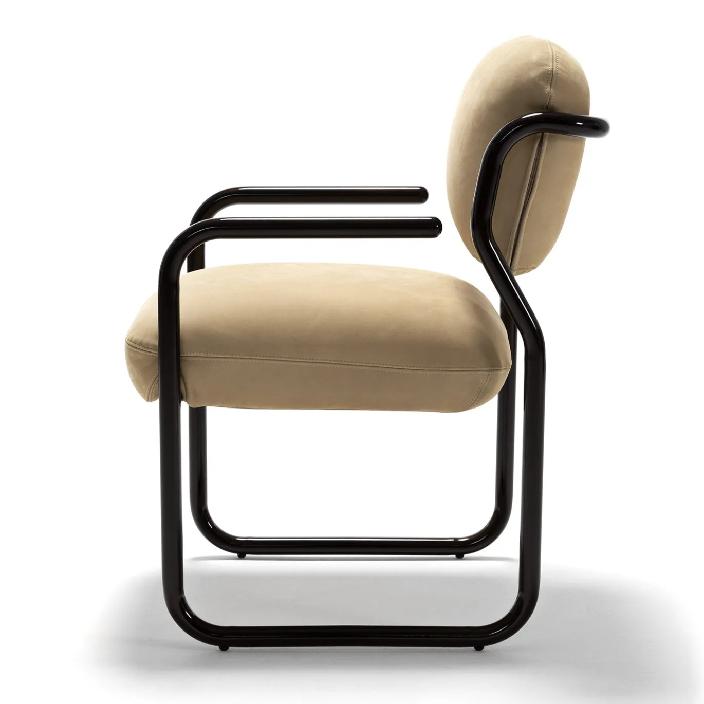 Sedia Modernista in Pelle Beige