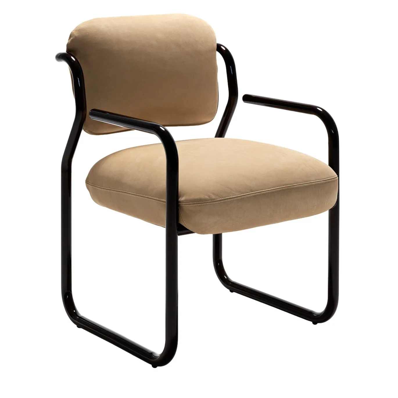 Sedia Modernista in Pelle Beige