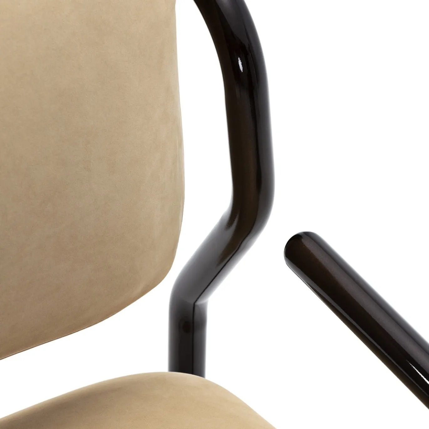 Sedia Modernista in Pelle Beige