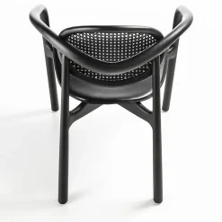 Sedia nera con braccioli Marlena di Studio Nove.3