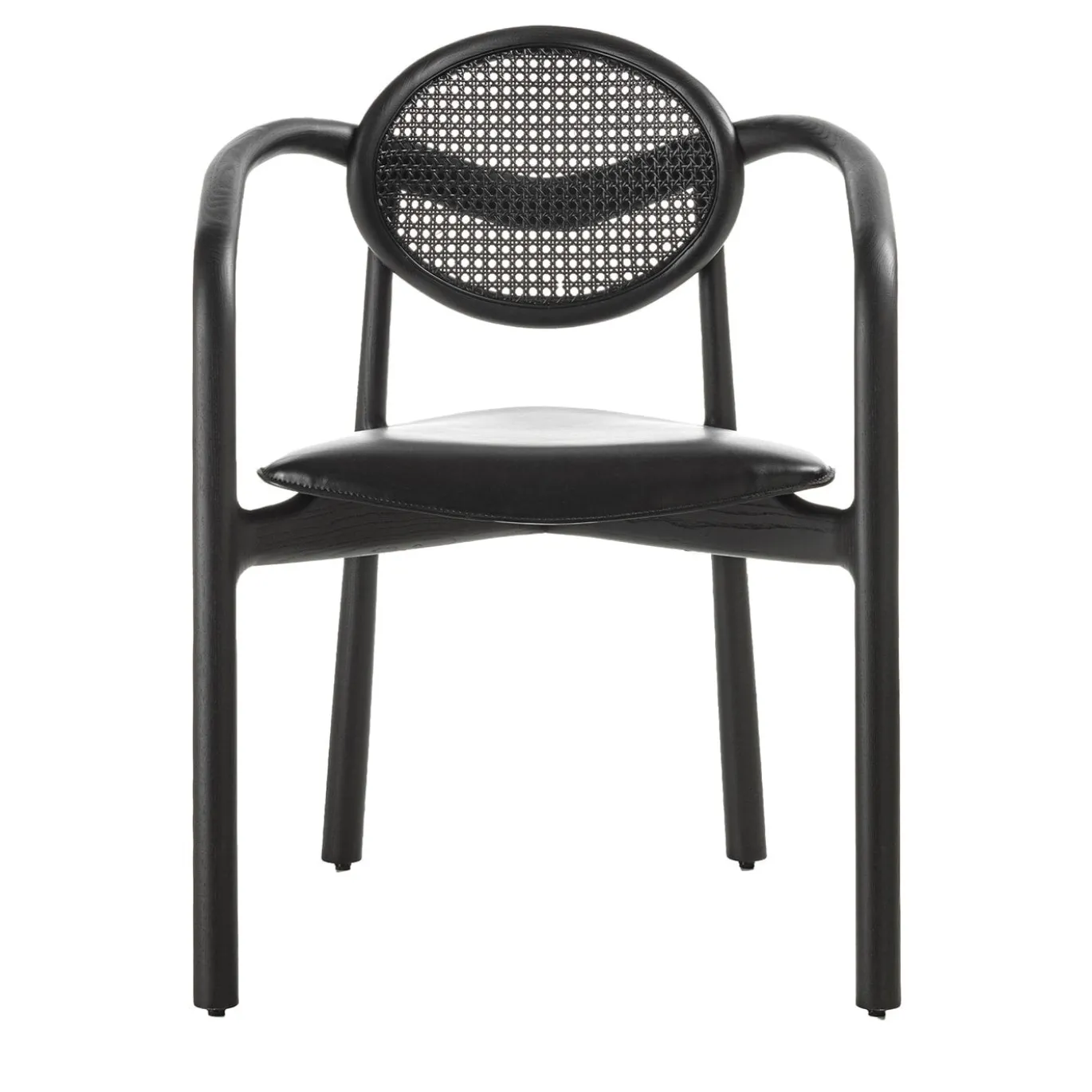 Sedia nera con braccioli Marlena di Studio Nove.3