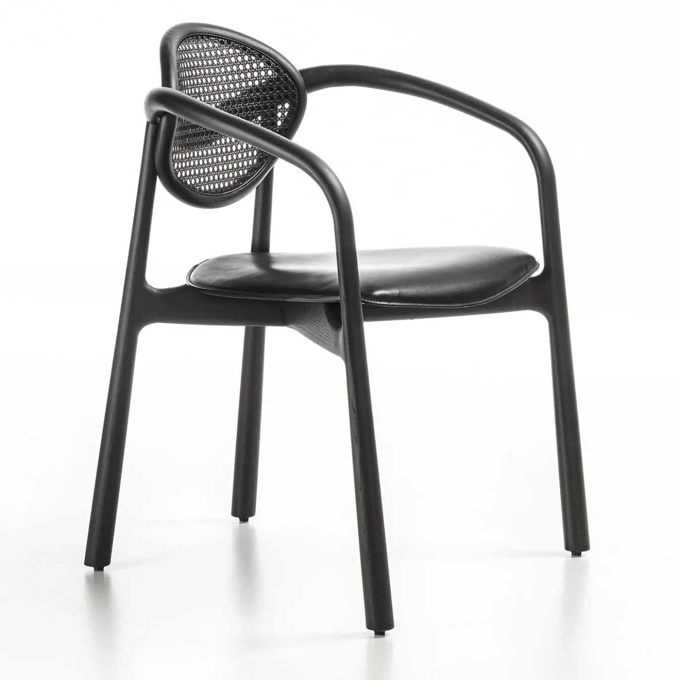 Sedia nera con braccioli Marlena di Studio Nove.3