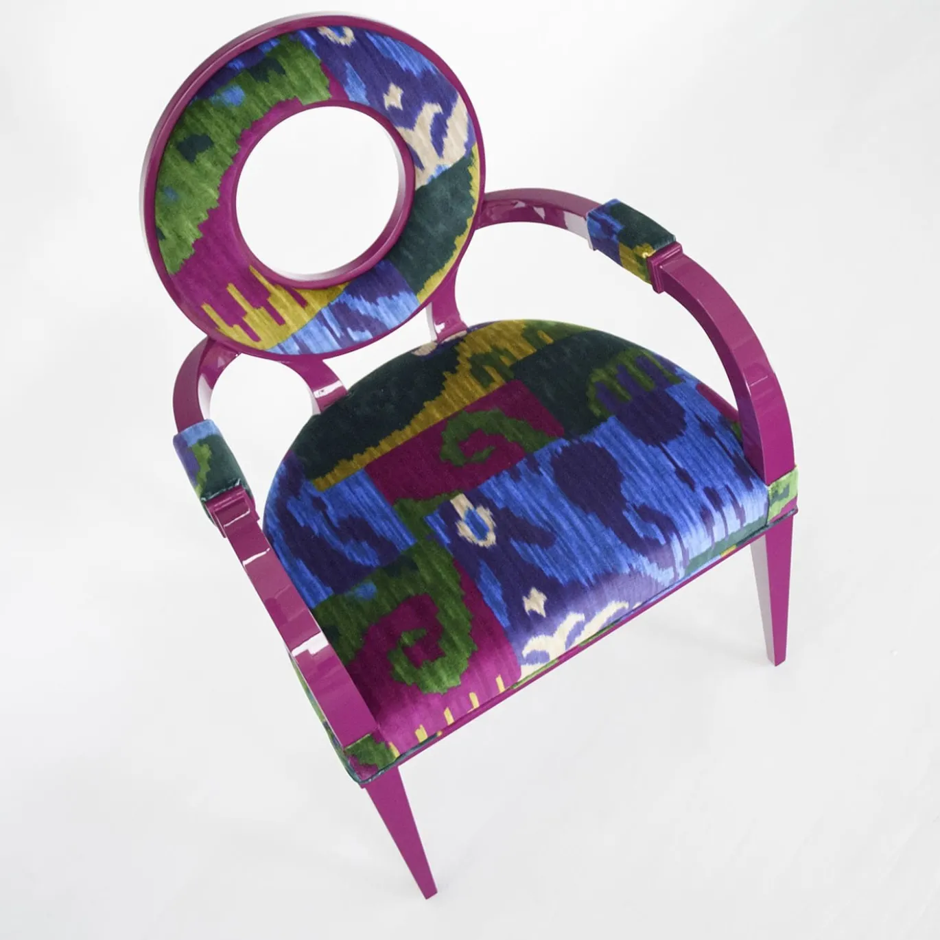 Sedia New Moon Magenta con braccioli