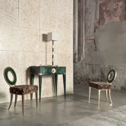 Sedia New Moon oro e verde