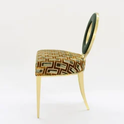 Sedia New Moon oro e verde