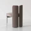 Sedia Nina in velluto grigio con schienale basso