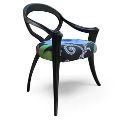 Sedia Opus laccata e Black Flower Di Carlo Rampazzi