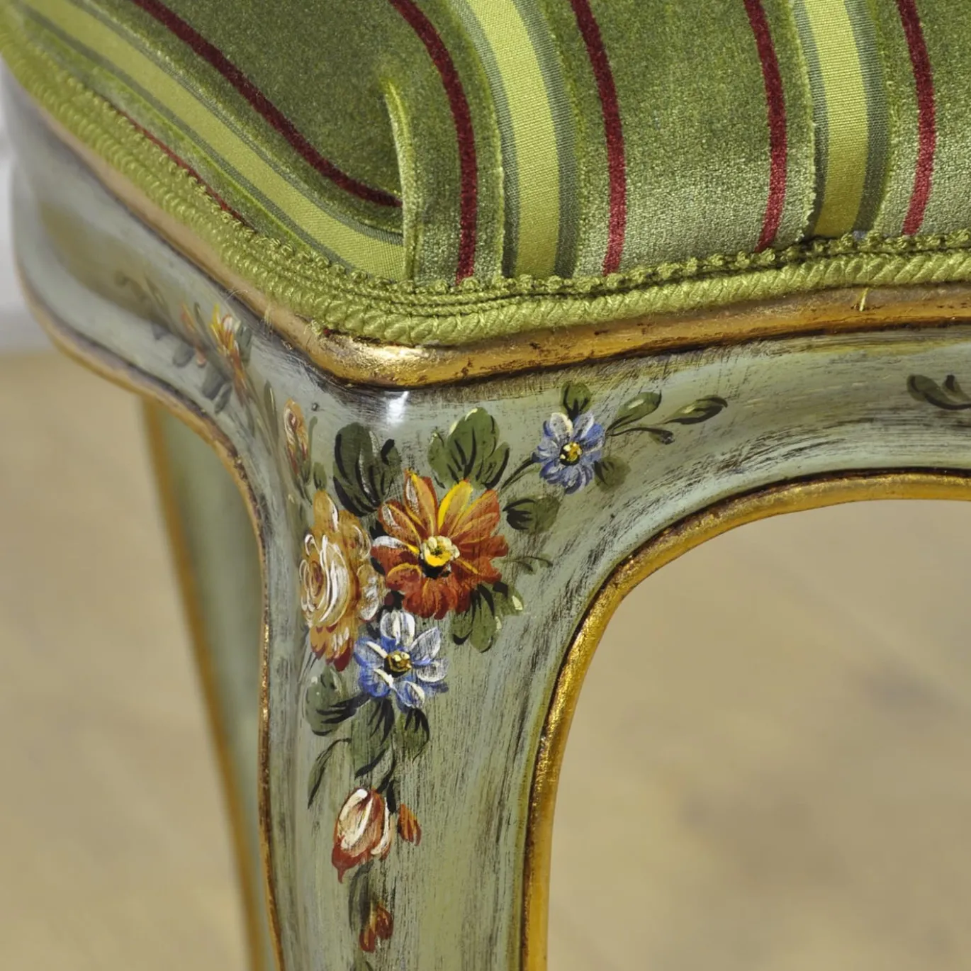 Sedia Otto Verde In Stile Veneziano