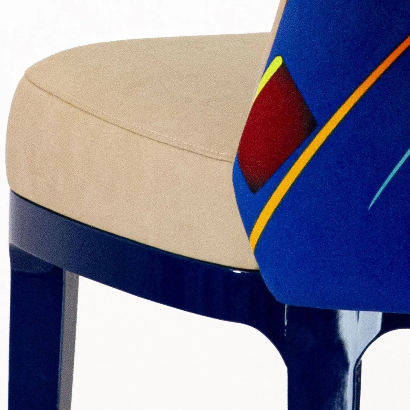 Sedia Pandora Epoca Colore con Gambe Laccate Blu