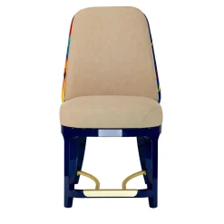 Sedia Pandora Epoca Colore con Gambe Laccate Blu