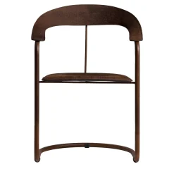 Sedia Parabolica in pelle Galuchat marrone