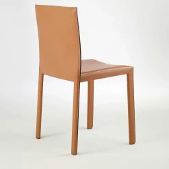 Sedia Pasqualina in Pelle Arancione