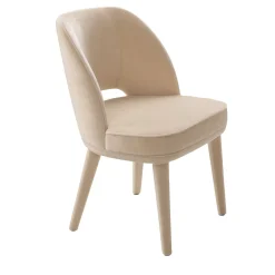 Sedia Penelope in velluto beige