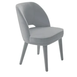 Sedia Penelope in velluto grigio