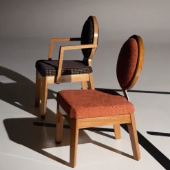 Sedia Pentagon Terracotta con Schienale in Legno Lucido