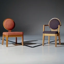 Sedia Pentagon Terracotta con Schienale in Legno Lucido