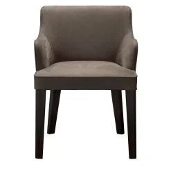 Sedia Royale in pelle marrone e rovere nero di Castello Lagravinese